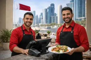 مطلوب شاب عربي للعمل كسفرجي و كاشير في نفس الوقت في مطعم عربي في وسط الدوحة مع إمكانية السكن في نفس المطعم